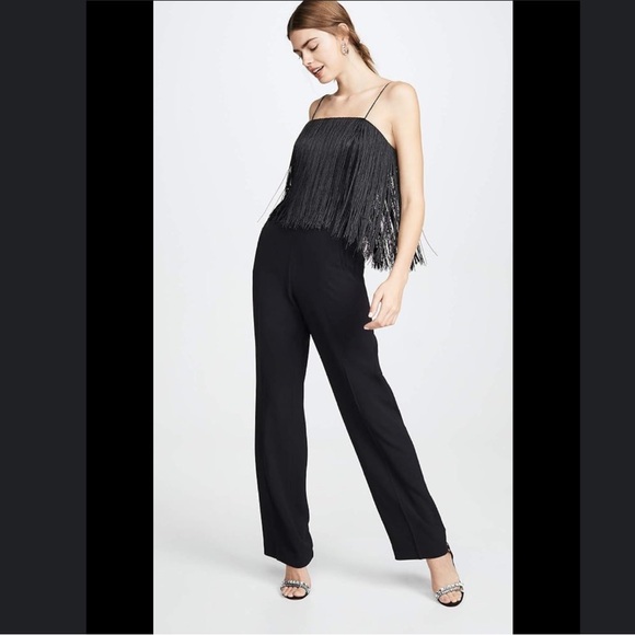 CLUB MONACO Black Fringe Jumpsuit 2 - Picture 1 of 5